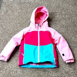 Spyder Pink and Blue Hooded Jacket Size 5.